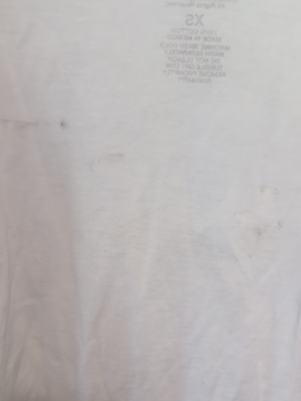 Recycled Karma White Long Sleeve Cropped Length Rolling Stones Tee Flawed Xs - Picture 4 of 4